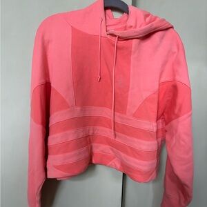 Women's Pink Adidas Cropped Hoodie Sweatshirt